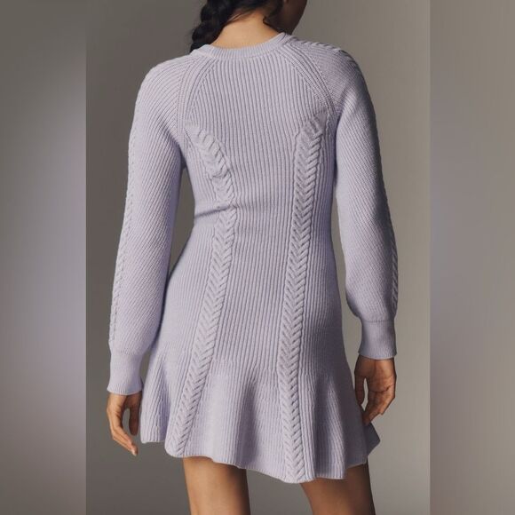 Anthropologie Purple Dolman Sleeve Sweater Dress - Picture 2 of 5